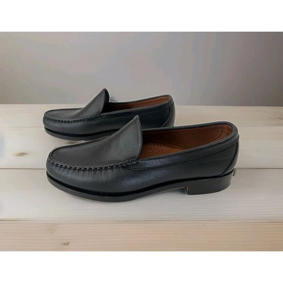 Allen Edmonds Sanibel Loafers Mens Size 11.5 B Black Shoes Pebbled Leather NOWT main image 4